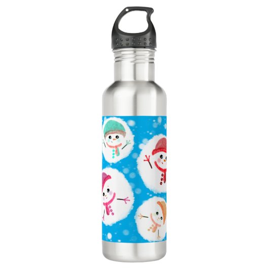 Snowball en Snowman Blue Waterfles (Voorkant)