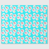 Snowball en Snowman Light Blue Cadeaupapier (Vlak)