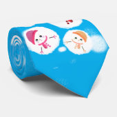 Snowball en Snowman met achtergrond 2 Stropdas (Opgerold)