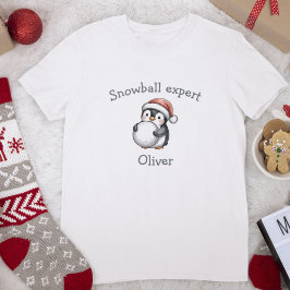 Snowball Expert Cute Penguin Christmas Tri-Blend Shirt