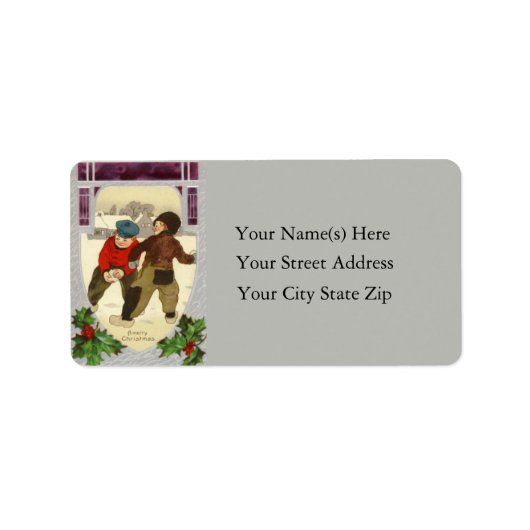 Snowball Fight  Address Label (Voorkant)