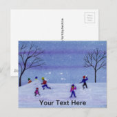 Snowball Fight Briefkaart (Voorkant / Achterkant)