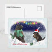Snowball Fight Briefkaart (Voorkant / Achterkant)