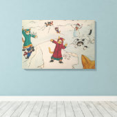 Snowball Fight Canvas Afdruk (Insitu (Houten vloer))