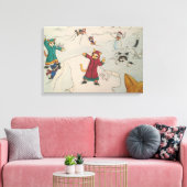 Snowball Fight Canvas Afdruk (Insitu (Woonkamer))
