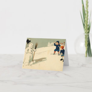  Snowball Fight Card Feestdagen Kaart