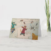 Snowball Fight Feestdagen Kaart (Voorkant)