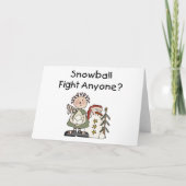 Snowball Fight Feestdagen Kaart (Voorkant)