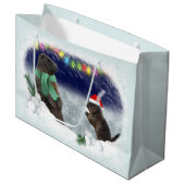 Snowball Fight Gift Bag Groot Cadeauzakje (Voorkant Gekanteld)