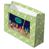 Snowball Fight Gift Bag Large Cadeautasje (Voorkant Gekanteld)