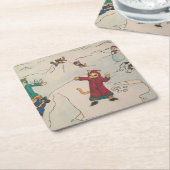 Snowball Fight Kartonnen Onderzetters (Schuin)