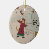 Snowball Fight Keramisch Ornament (Rechts)