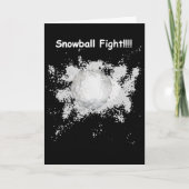 Snowball Fight Kerstmis Kaart (Voorkant)