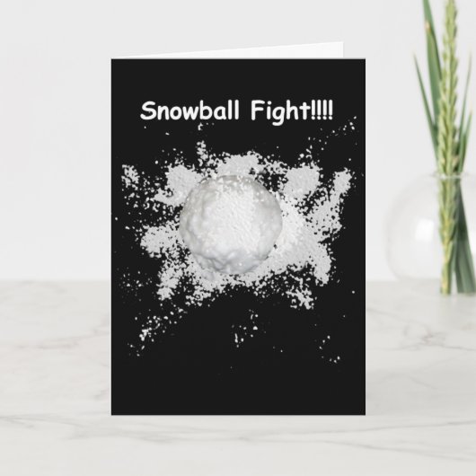 Snowball Fight Kerstmis Kaart (Voorkant)