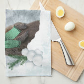 Snowball Fight Kitchen Towel Theedoek (Quarter Fold)
