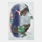 Snowball Fight Kitchen Towel Theedoek (Verticaal)