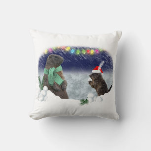 Snowball Fight Pillow Kussen