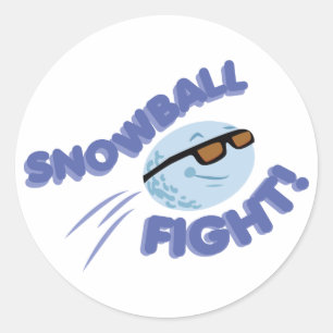 Snowball Fight Ronde Sticker