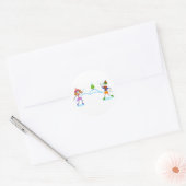 Snowball Fight Ronde Sticker (Envelop)