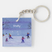 Snowball Fight Sleutelhanger (Achterkant)
