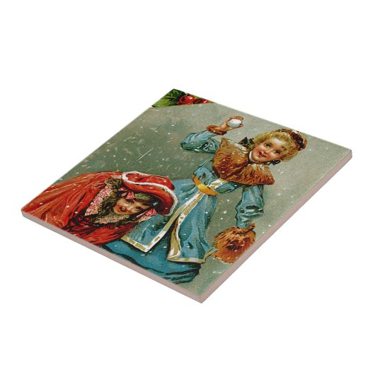 Snowball Fight Tegeltje (Zijkant)