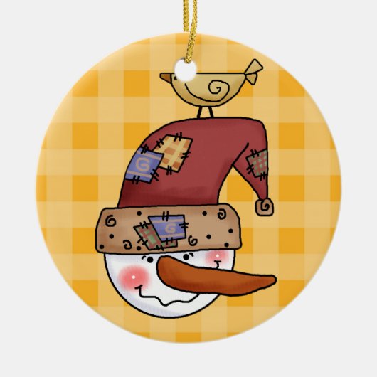 Snowball Head Snowmen Ornament (Voorkant)