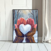 Snowball Heart | Winter Gloves Watercolor Poster