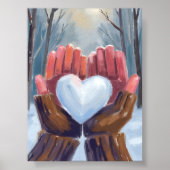 Snowball Heart | Winter Gloves Watercolor Poster (Voorkant)