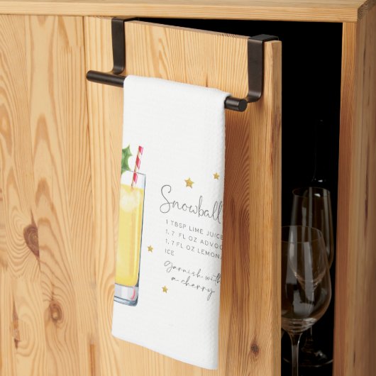 Snowball-kerstcocktail Recipe Kitchen Towel Theedoek (Derde Gevouwen)