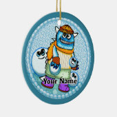 Snowball Monster Keramisch Ornament (Rechts)