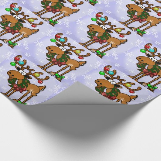 Snowball Moose Gift Wrap Cadeaupapier (Hoek)