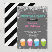 Snowball party verjaardagsuitnodiging kaart (Voorkant / Achterkant)