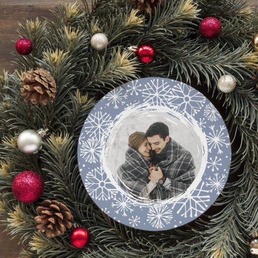 Snowball Round Holiday-fotokaart | Sky Feestdagenkaart