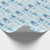 Snowball Snowflake Characters, bevroren Cadeaupapier (Hoek)