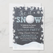 Snowball Snowflakes Winter Party uitnodiging (Voorkant)