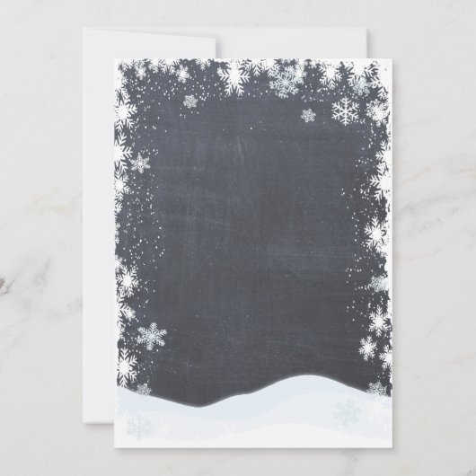 Snowball Snowflakes Winter Party uitnodiging (Achterkant)
