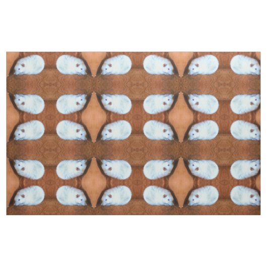 Snowball White Fancy PET Rat Patterned Fabric Stof (Fat Quarter)