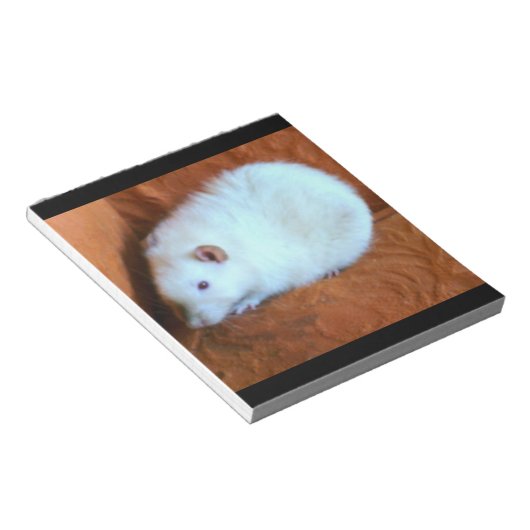 Snowball White Rat Notepad Notitieblok (Schuin)