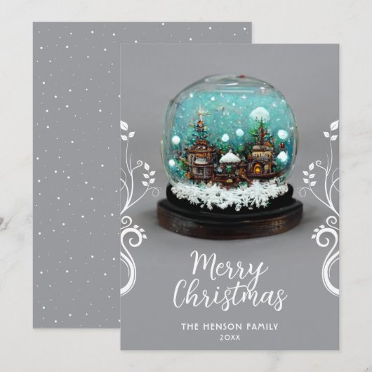 Snowball Winter Village climate Plant Kerstmis Feestdagenkaart (Voorkant / Achterkant)