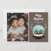 Snowball Winter Village Photo Merry Kerstry Feestdagenkaart (Voorkant)