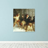 Snowballing 1865 canvas afdruk (Insitu (Houten vloer))