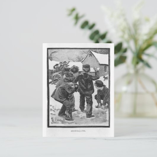 Snowballing. Briefkaart (Staand voorkant)