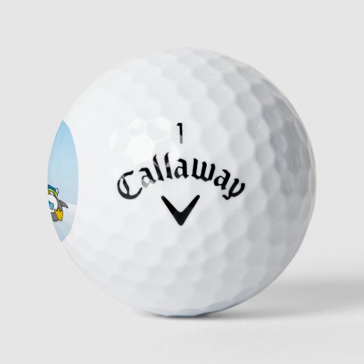 Snowballing pinguïns golfballen (Logo)