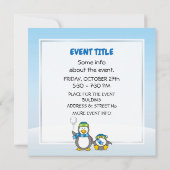 Snowballing pinguïns kaart (Achterkant)