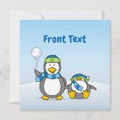 Snowballing pinguïns kaart (Voorkant)