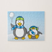 Snowballing pinguïns legpuzzel (Horizontaal)