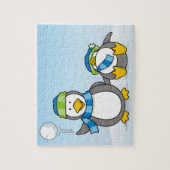 Snowballing pinguïns legpuzzel (Verticaal)