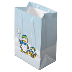 Snowballing pinguïns medium cadeauzakje