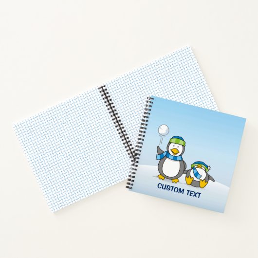 Snowballing pinguïns notitieboek (Binnen)