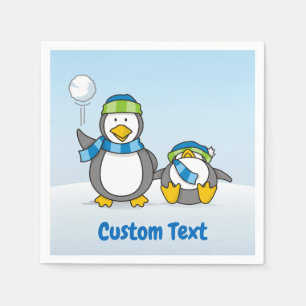 Snowballing pinguins papier servet